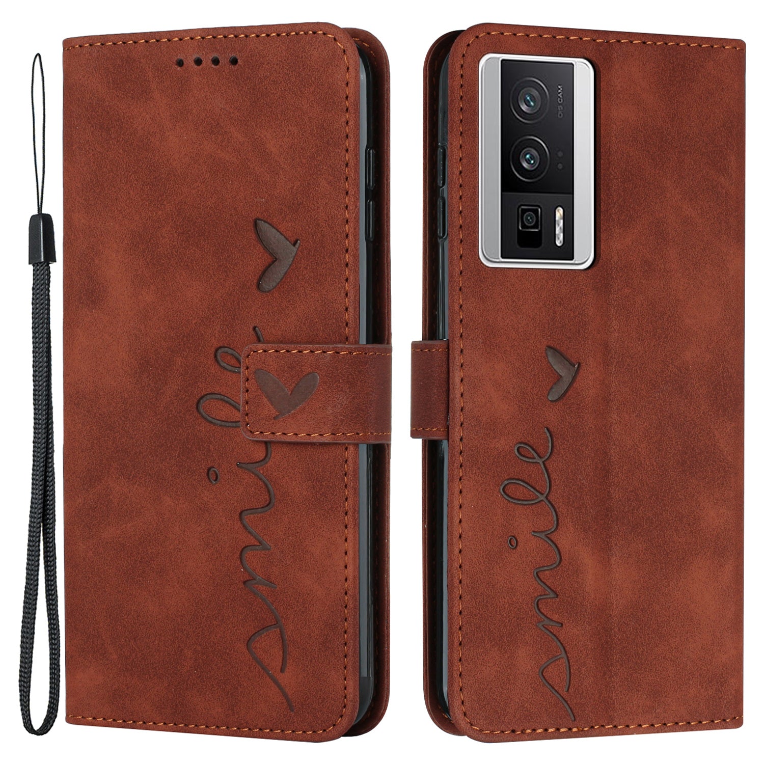 For Xiaomi Poco F5 Pro 5G Redmi K60 Pro 5G K60 5G Phone Stand Case PU Leather Imprinted Heart Shape Wallet Phone Cover with Strap For Xiaomi Poco F5 Pro 5G Redmi K60 Pro 5G K60 5G Phone Stand Case PU Leather Imprinted Heart Shape Wallet Phone Cover with Strap